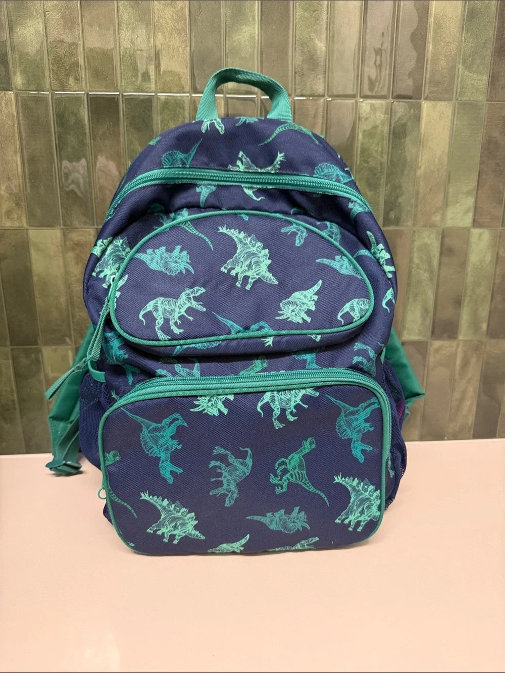 Kids Dinosaur Print Navy & Green Cat & Jack Backpack